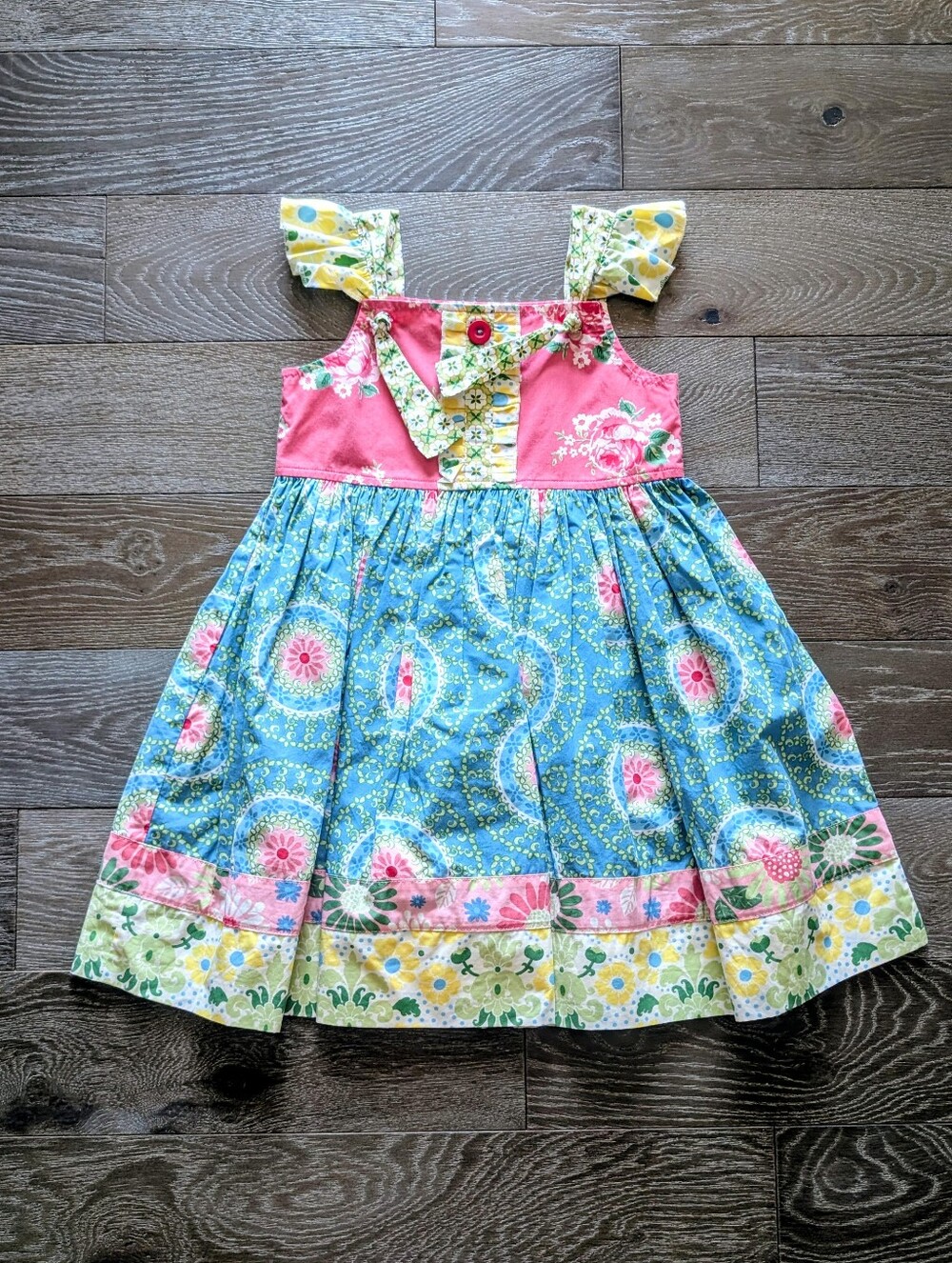Eleanor Rose Floral Knot Flutter Sleeve Sundress Size 6-7 Ruth